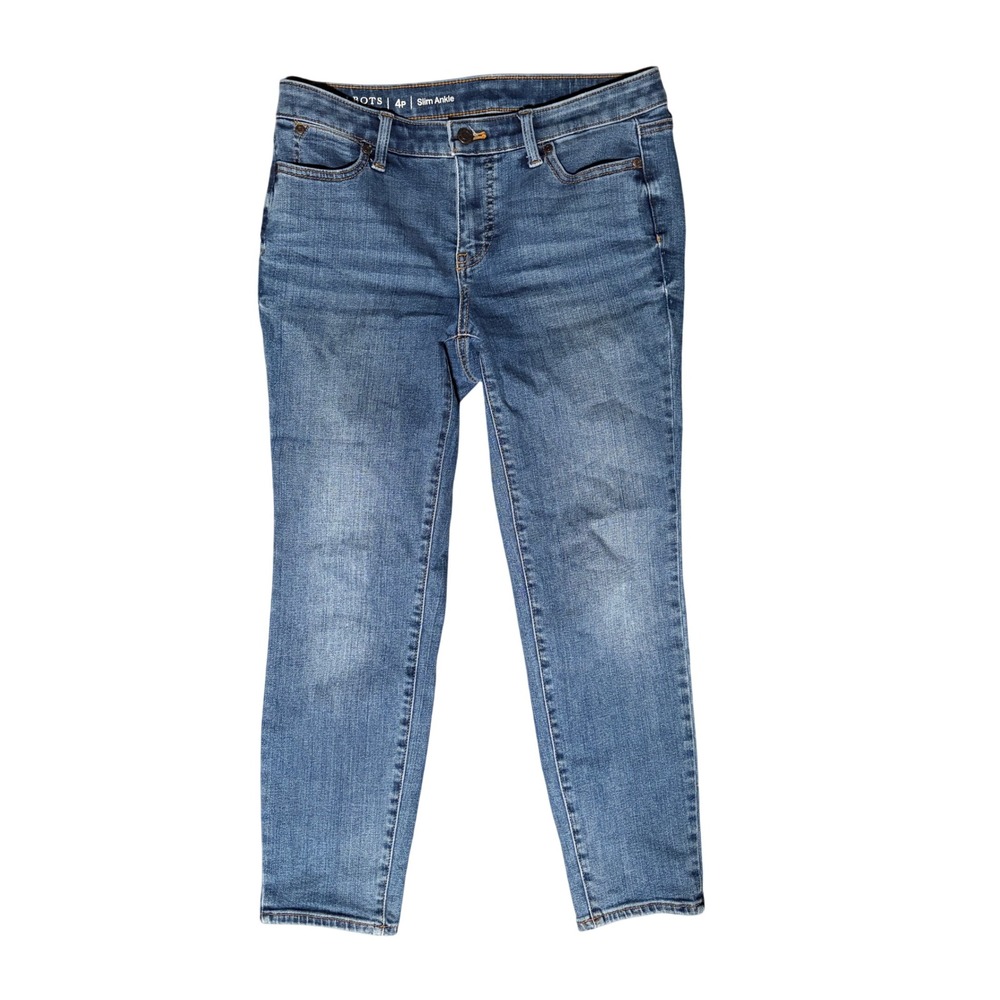 Talbots Flawless Slim Ankle Jeans 4P Blue Medium Wash Denim Stretch Mid Rise